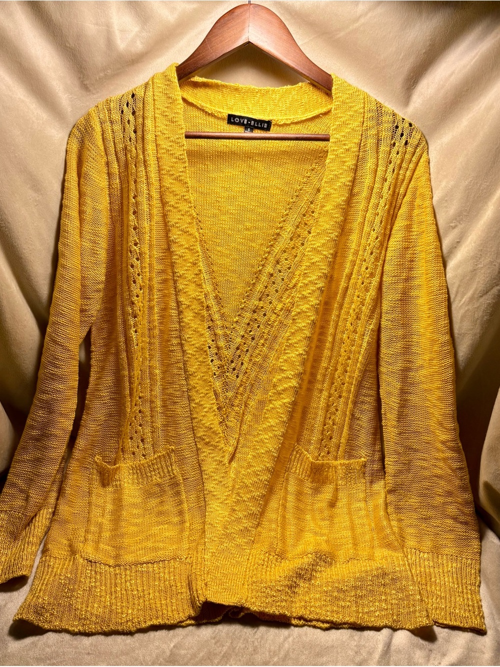 Love Ellie Sunshine Yellow Open-Front Knit Cardigan